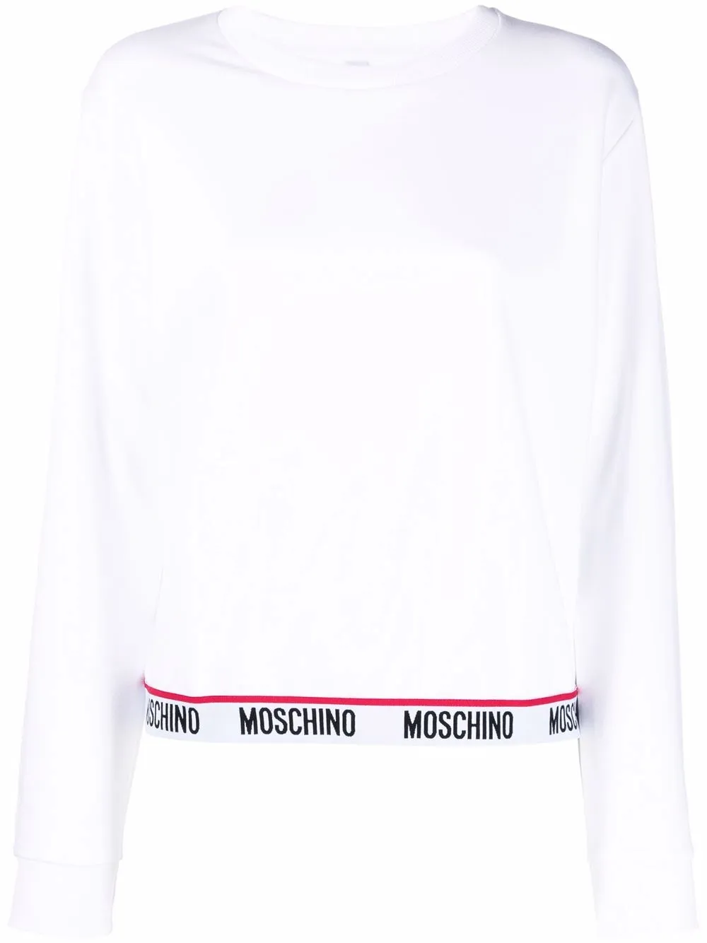 

Moschino sudadera con ribete del logo - Blanco