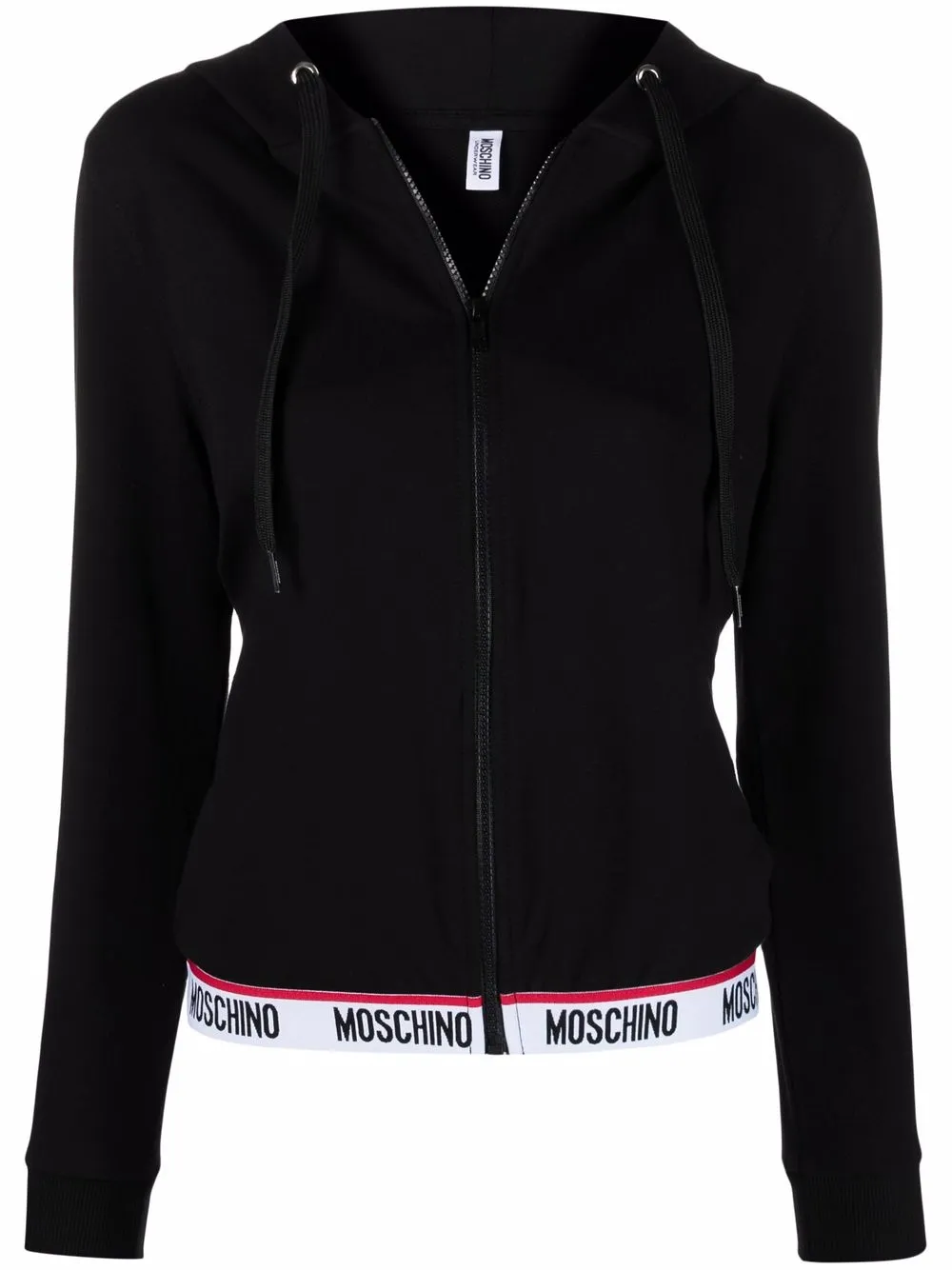 

Moschino hoodie con ribete del logo - Negro