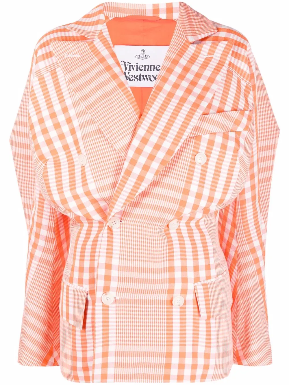 

Vivienne Westwood double breasted check blazer - Orange