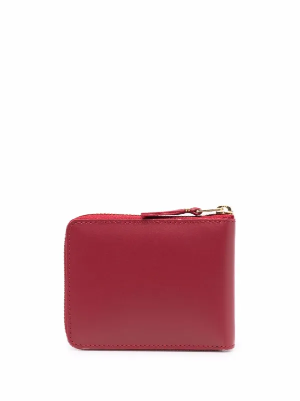 Comme Des Garçons Wallet bi-fold Zipped Leather Wallet | Red