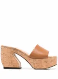 Si Rossi cork platform mules - Brown