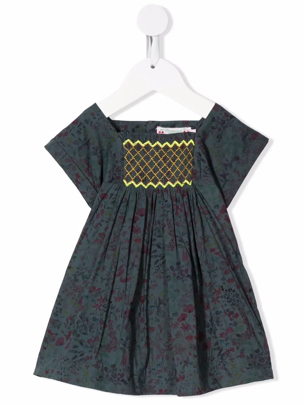 Bonpoint vestido midi con detalles bordados - Azul