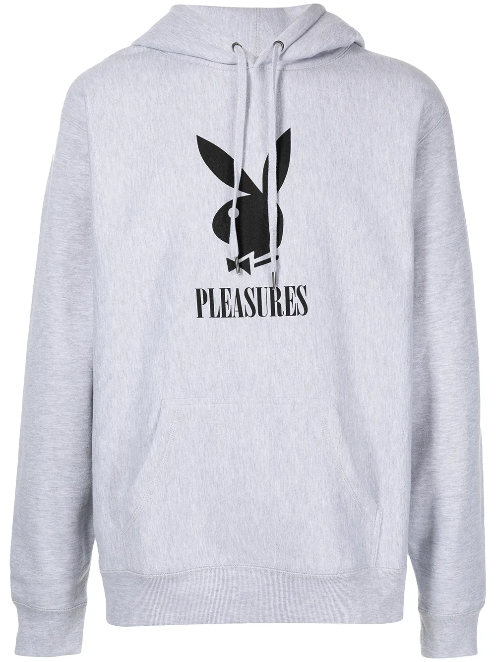 

Pleasures logo-print rib-trimmed hoodie - Grey