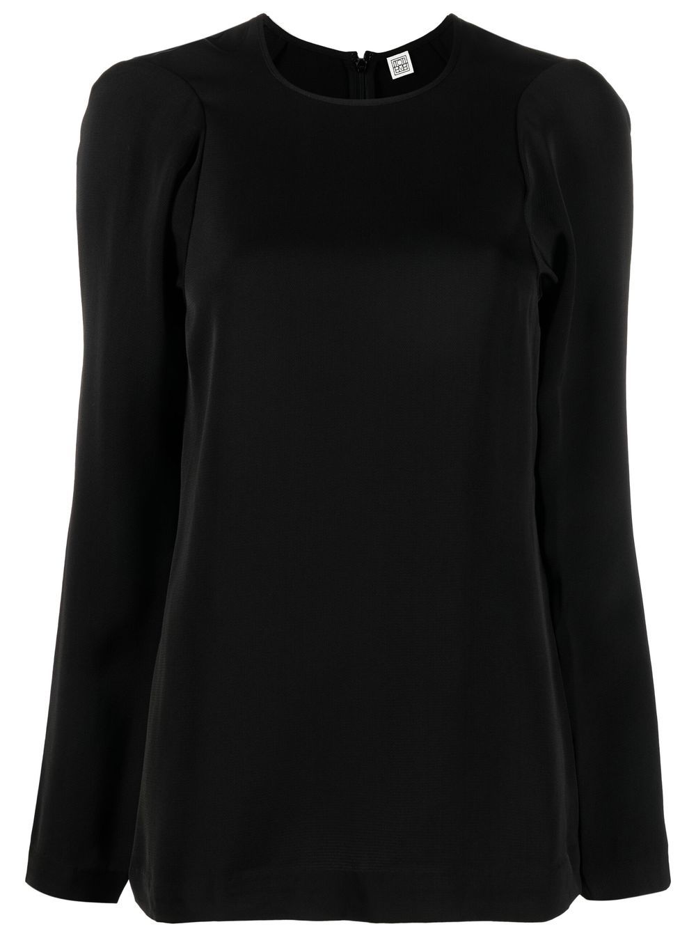 slouched-shoulder long-sleeve blouse