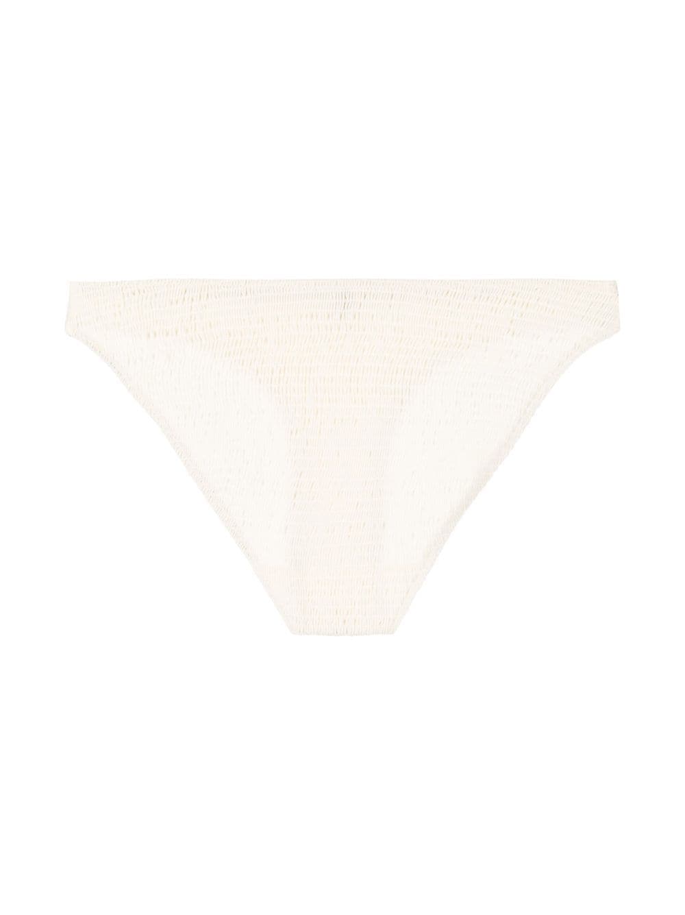 Shop Totême Smocked Bikini Bottoms In Neutrals