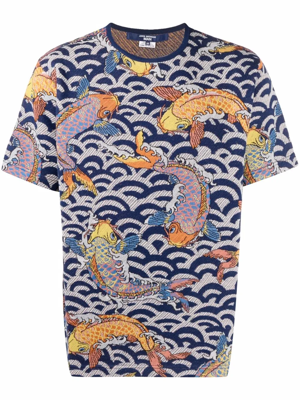 

Junya Watanabe MAN playera con motivo coy carp en jacquard - Azul