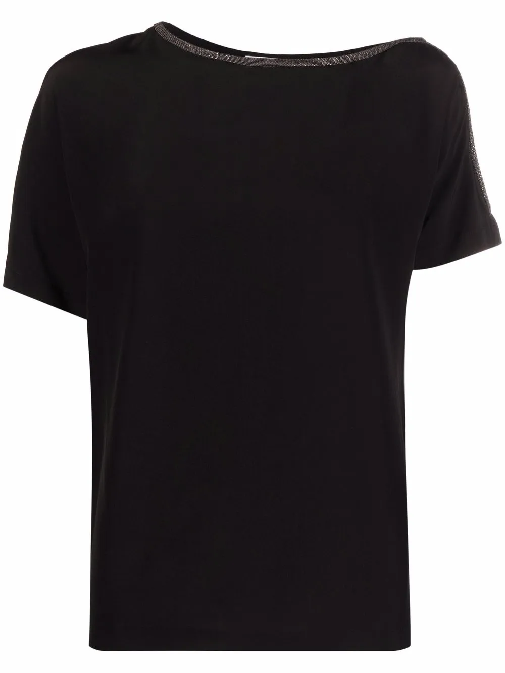 

Brunello Cucinelli metallic-detail short sleeved T-shirt - Black