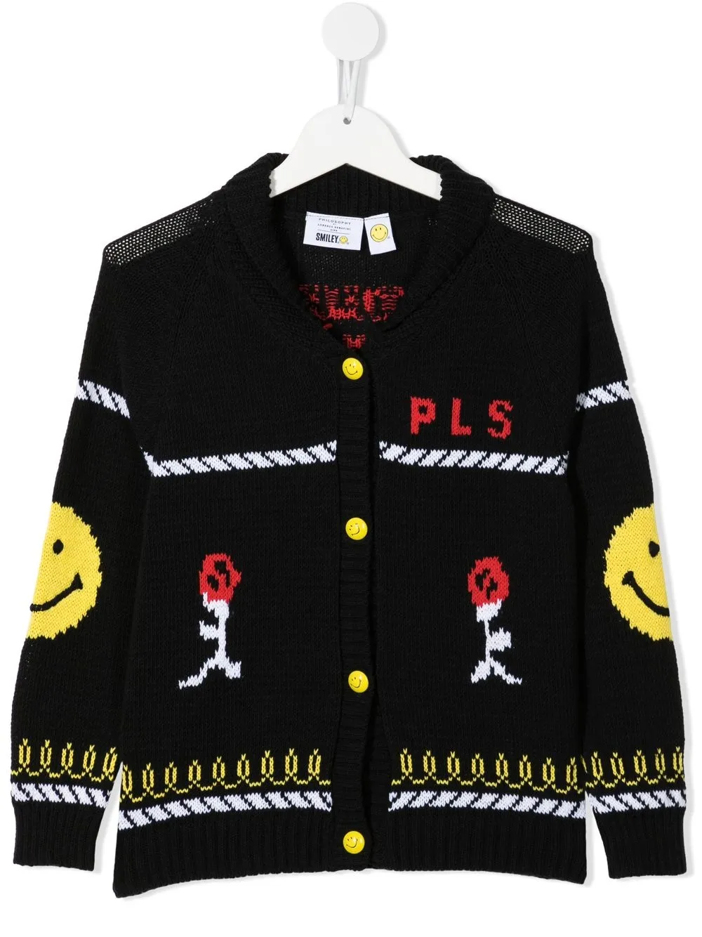 

Philosophy Di Lorenzo Serafini Kids Happy Without You knit cardigan - Black