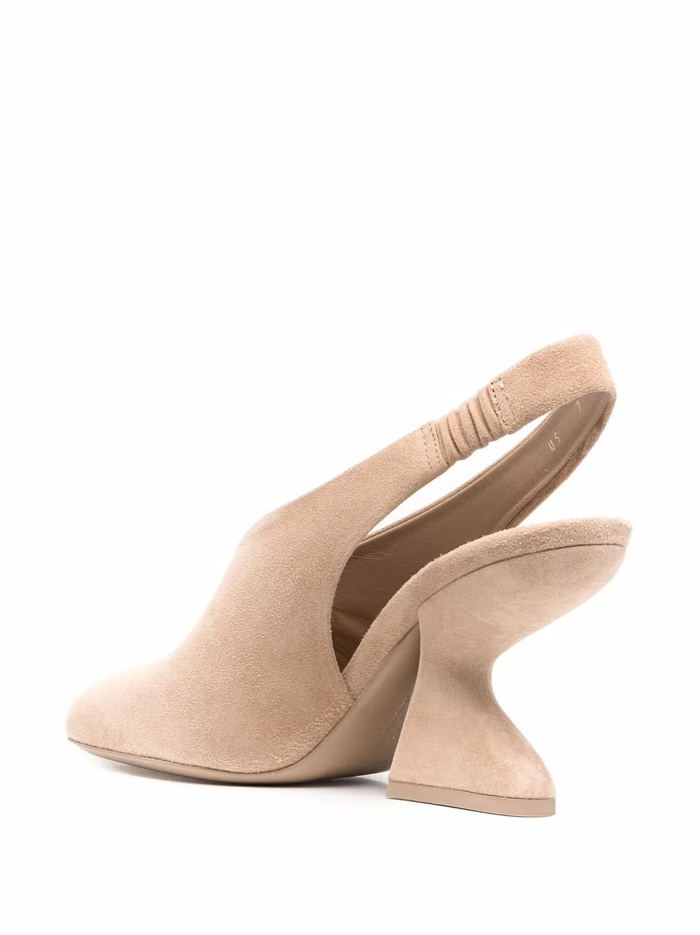 Ferragamo F-Heel 100mm slingback pumps Neutrals