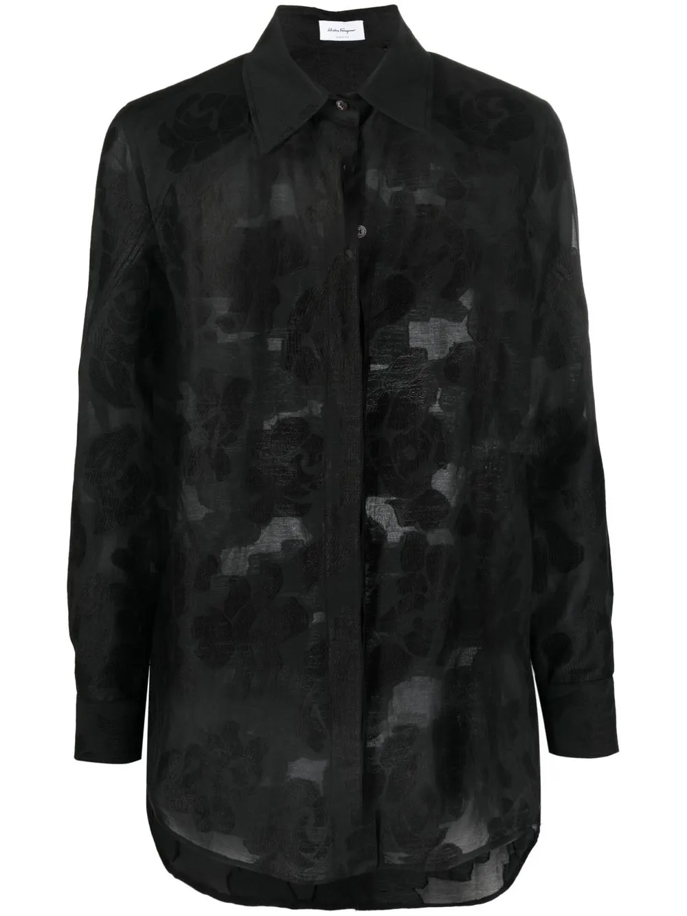 

Salvatore Ferragamo floral-print long-sleeved shirt - Black