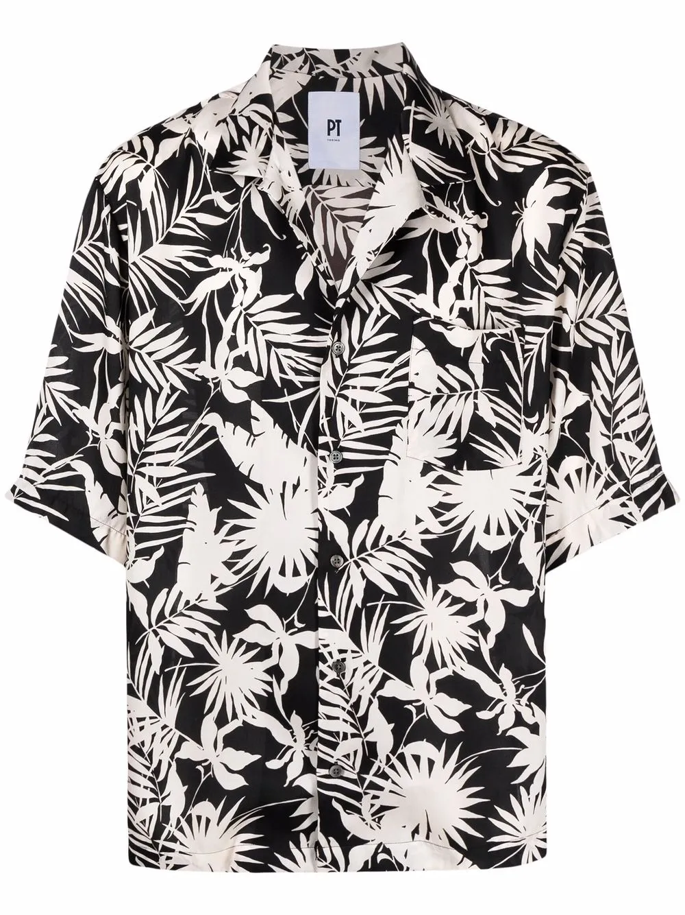 

PT Torino leaf-print short-sleeve shirt - Black