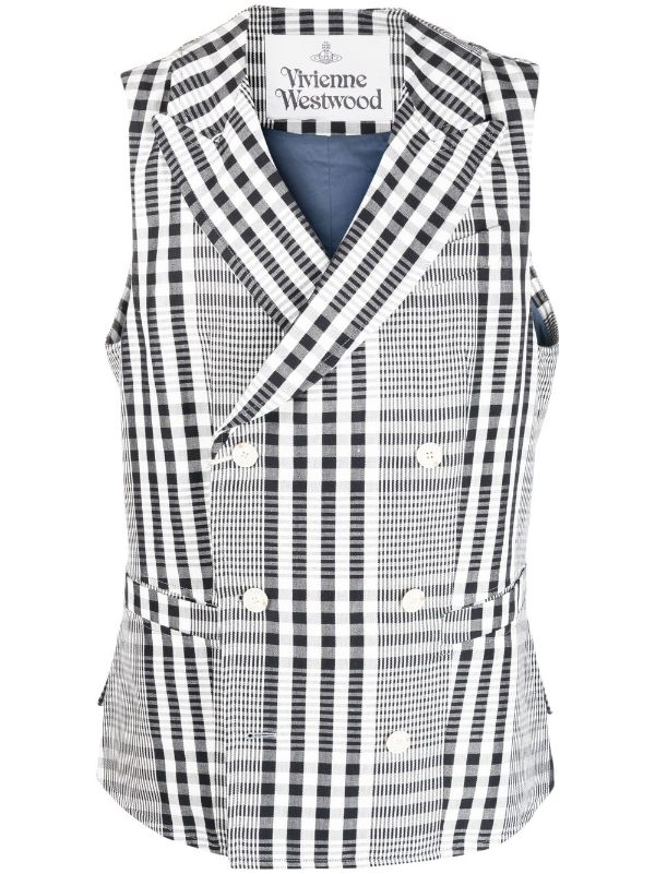 black and white checkered waistcoat