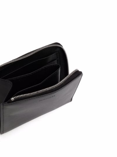 Jil Sander zip-around leather wallet black | MODES