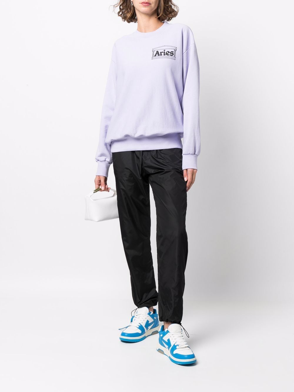 Aries logo-print Cotton Sweatshirt - Farfetch