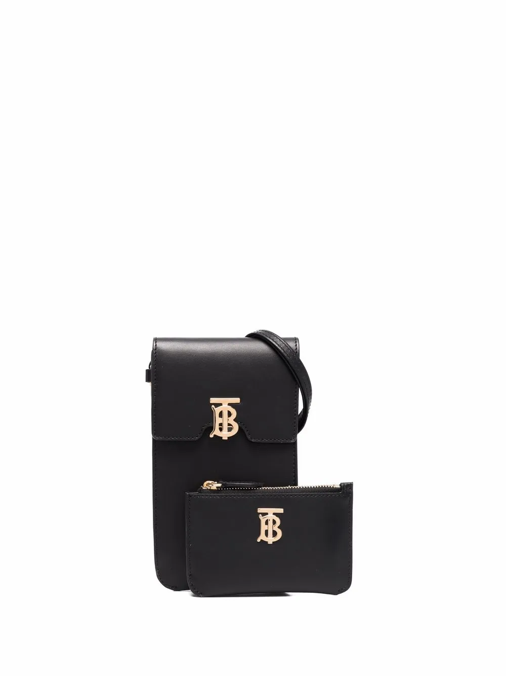 Burberry Tbplaque Doublepouch Wallet In Black ModeSens