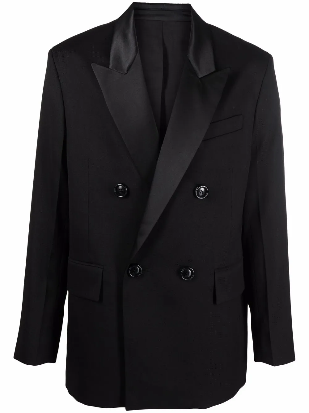 

AMI Paris blazer con solapas de pico - Negro