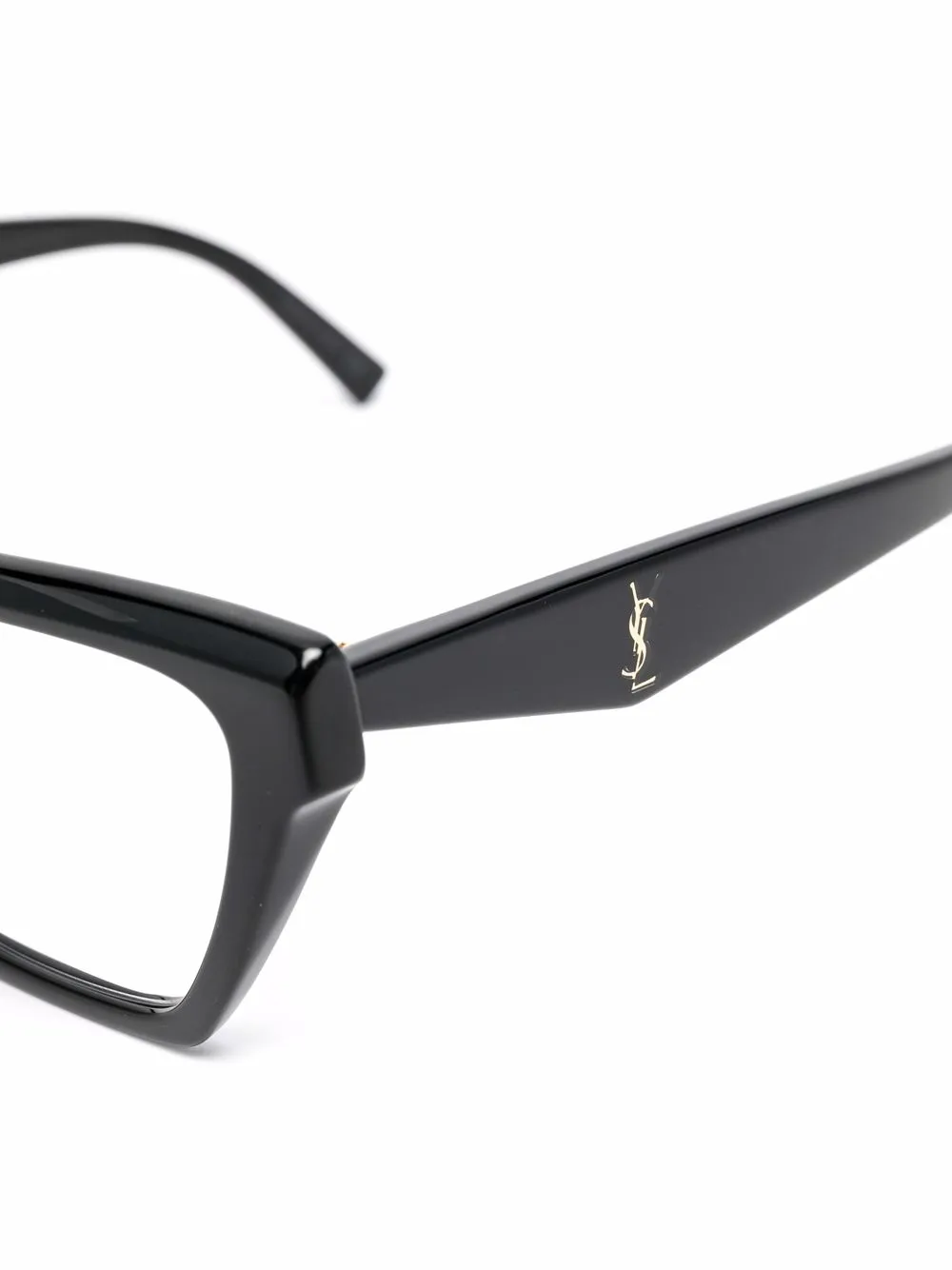  Saint Laurent Eyewear Logo Square Glasses - Black 