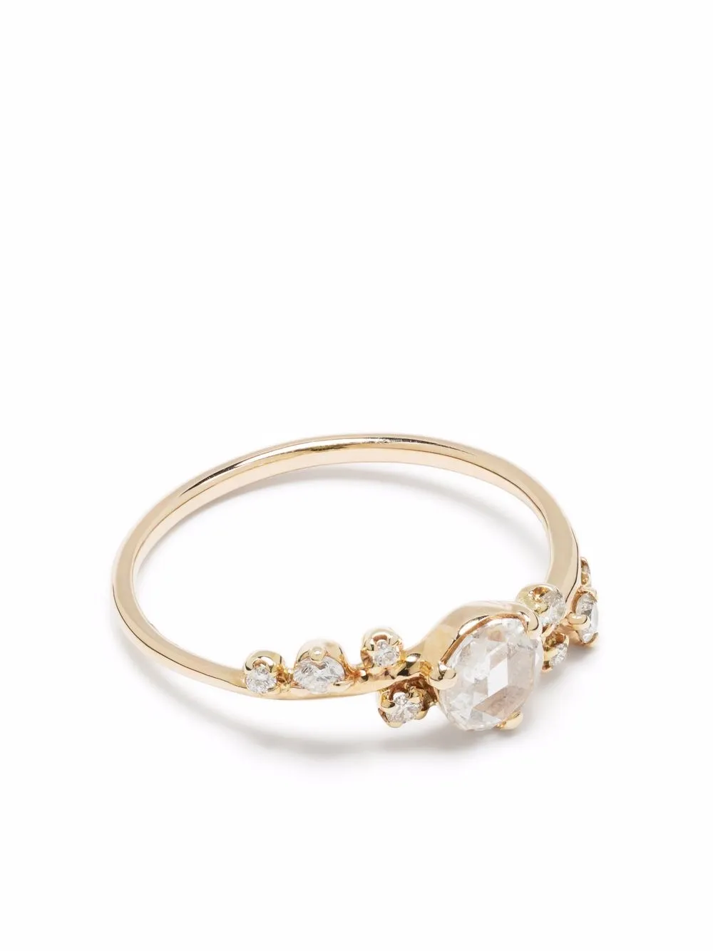 

WWAKE anillo Medium Organic Crossover en oro amarillo de 14kt con diamantes - Dorado