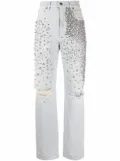 Golden Goose Kim cabochon-crystal bleached jeans - Blue
