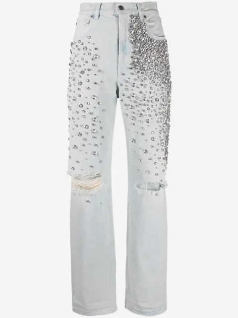 Golden Goose cabochon-crystal bleached jeans
