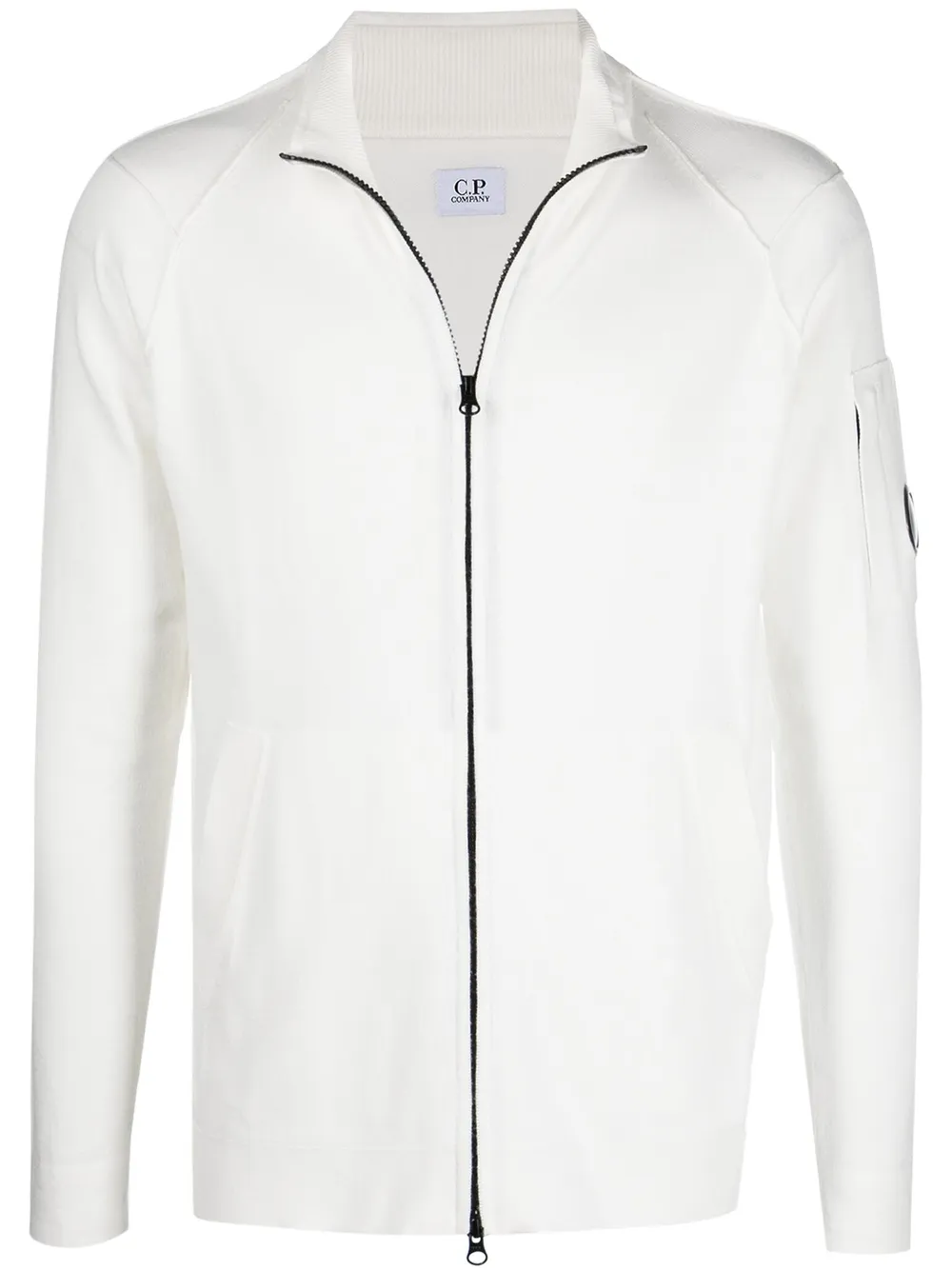 

C.P. Company Lens-embellished zipped jacket - White