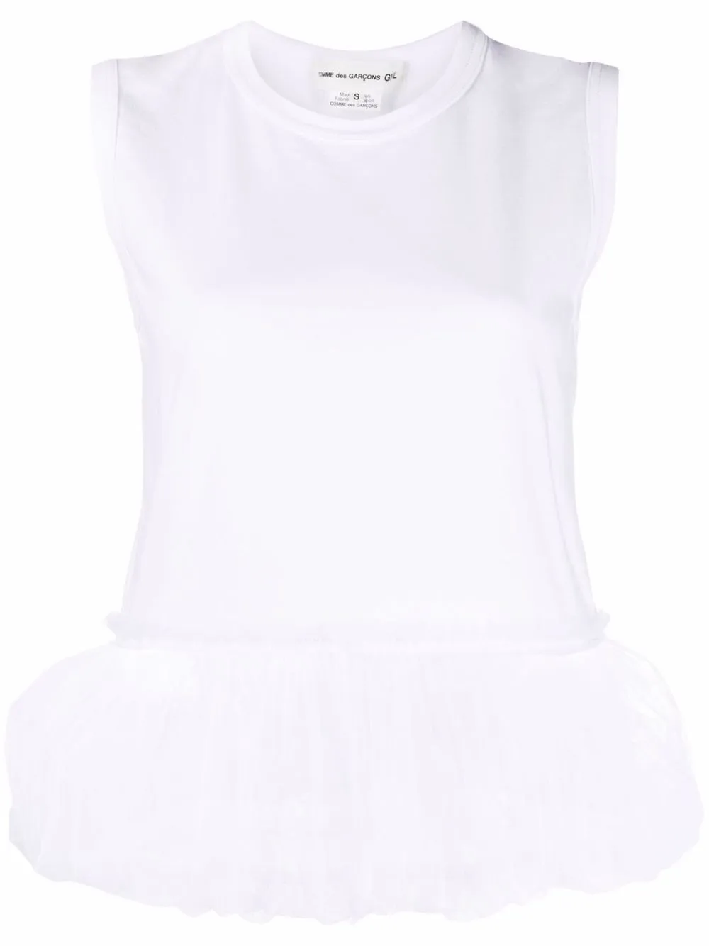 

Comme Des Garçons Girl balloon-hem vest top - White