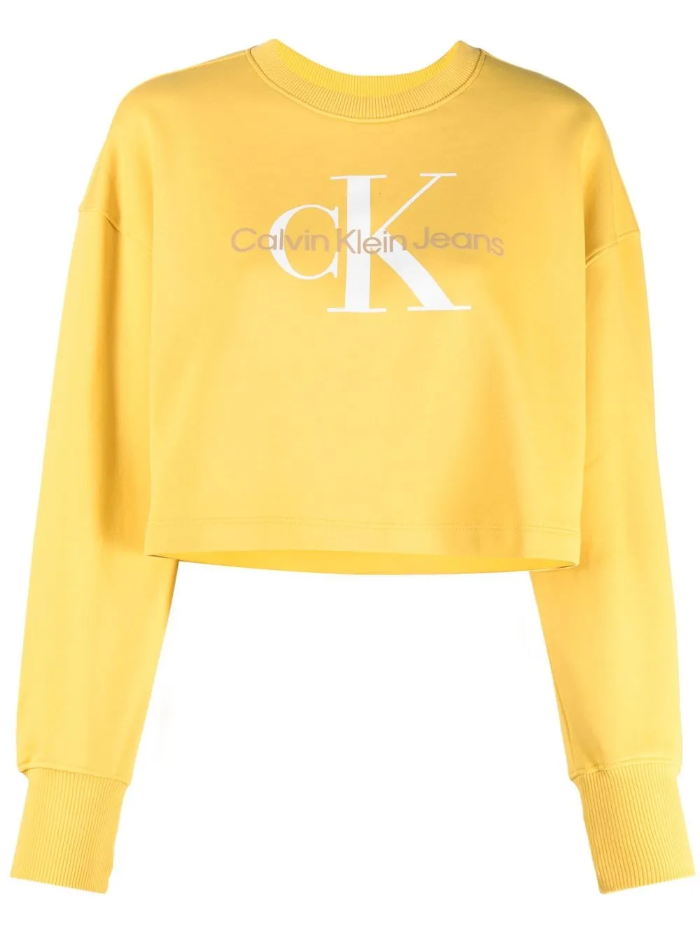 

Calvin Klein Jeans sudadera corta con logo estampado - Amarillo