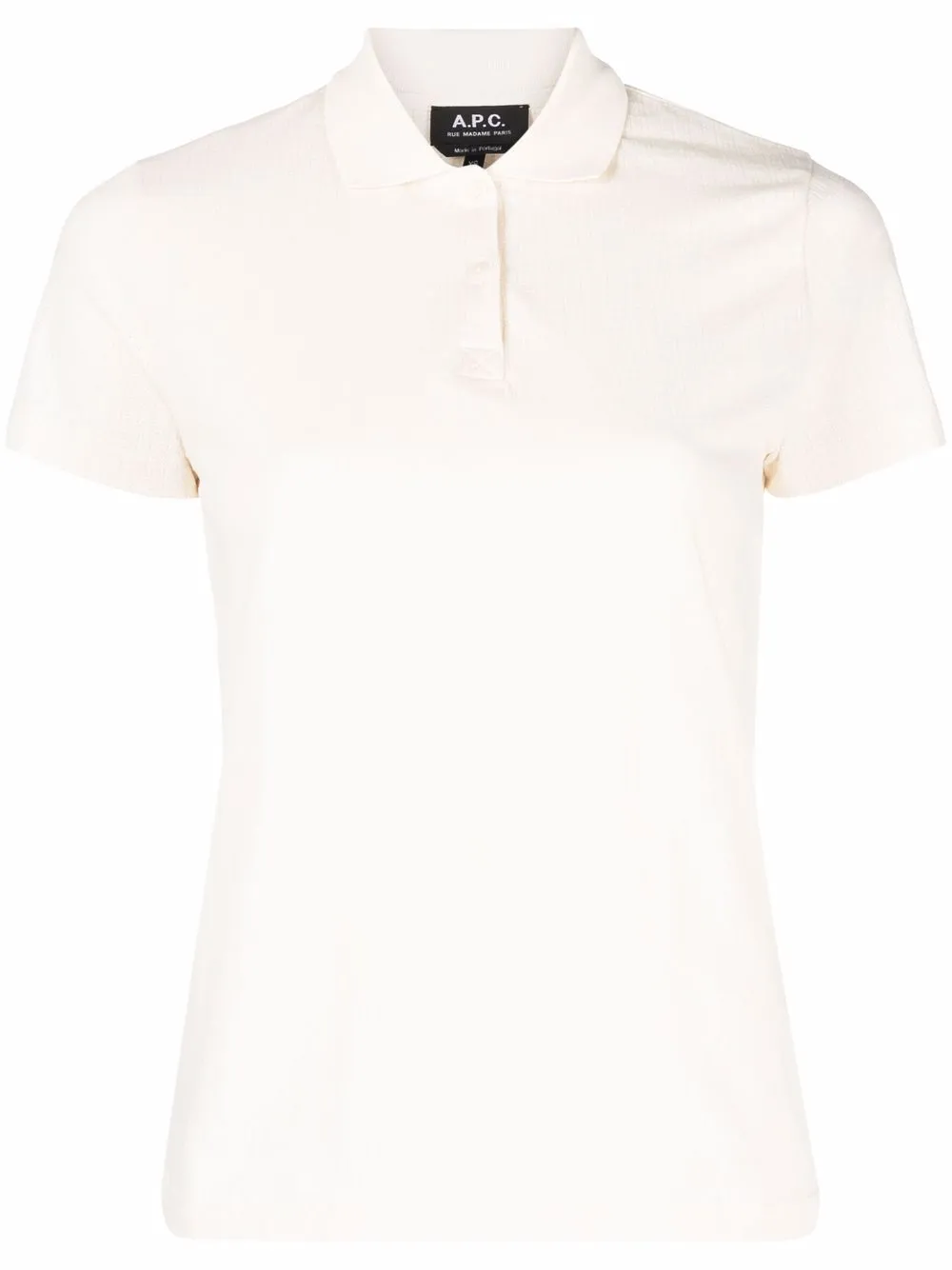 

A.P.C. textured short-sleeve polo top - Neutrals