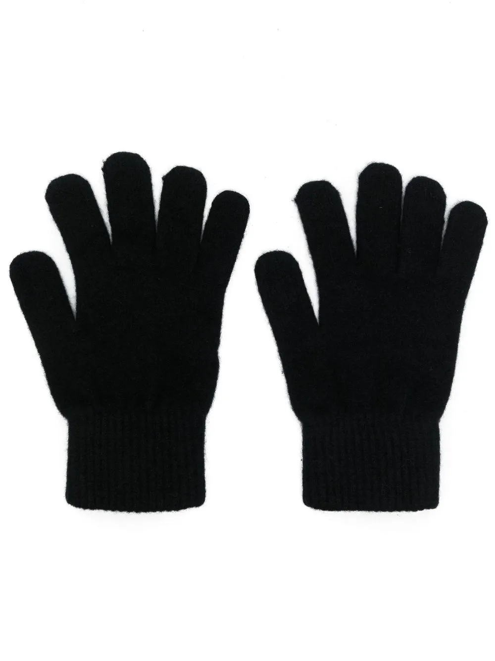 

Yves Salomon ribbed-knit cashmere gloves - Black