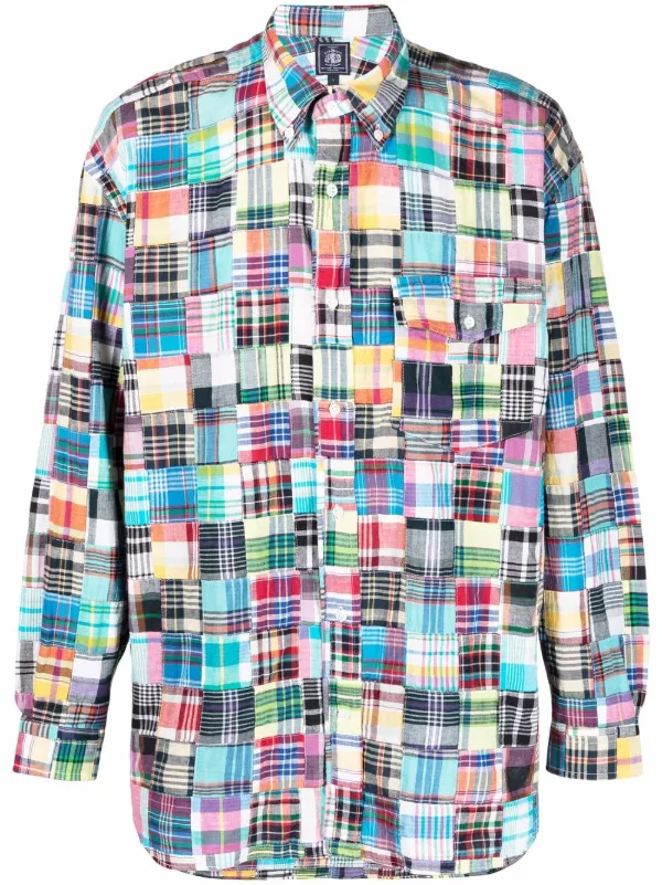 J.PRESS patchwork-design long-sleeve 
