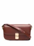 A.P.C. Grace foldover crossbody bag - Brown