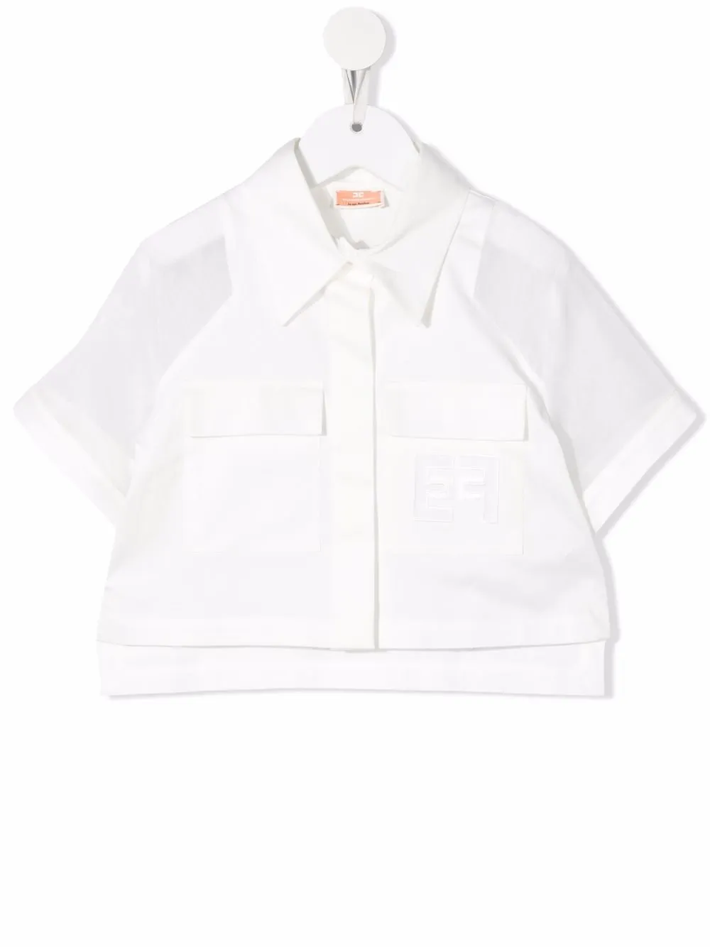 

Elisabetta Franchi La Mia Bambina camisa corta con logo bordado - Blanco