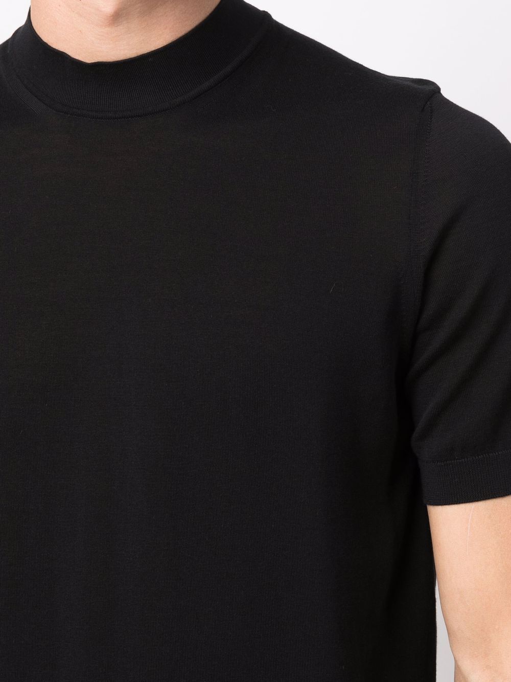 Drumohr Fijngebreid T-shirt Zwart