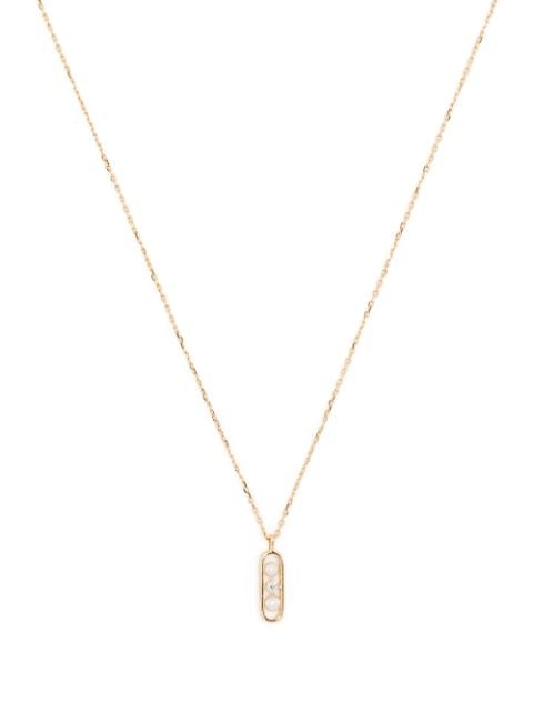 Ruifier 18kt yellow gold Morning Dew Dawn pearl and diamond necklace