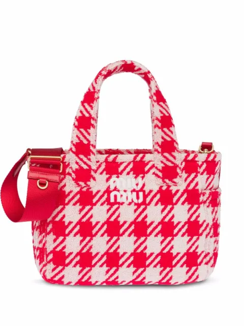 Miu Miu check-print terry cloth handbag