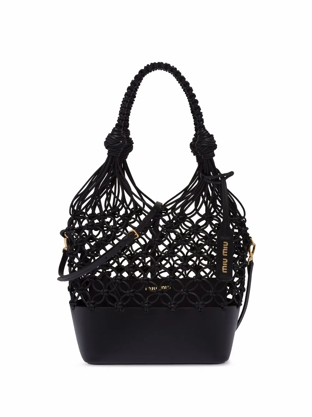 

Miu Miu woven nappa leather tote - Black