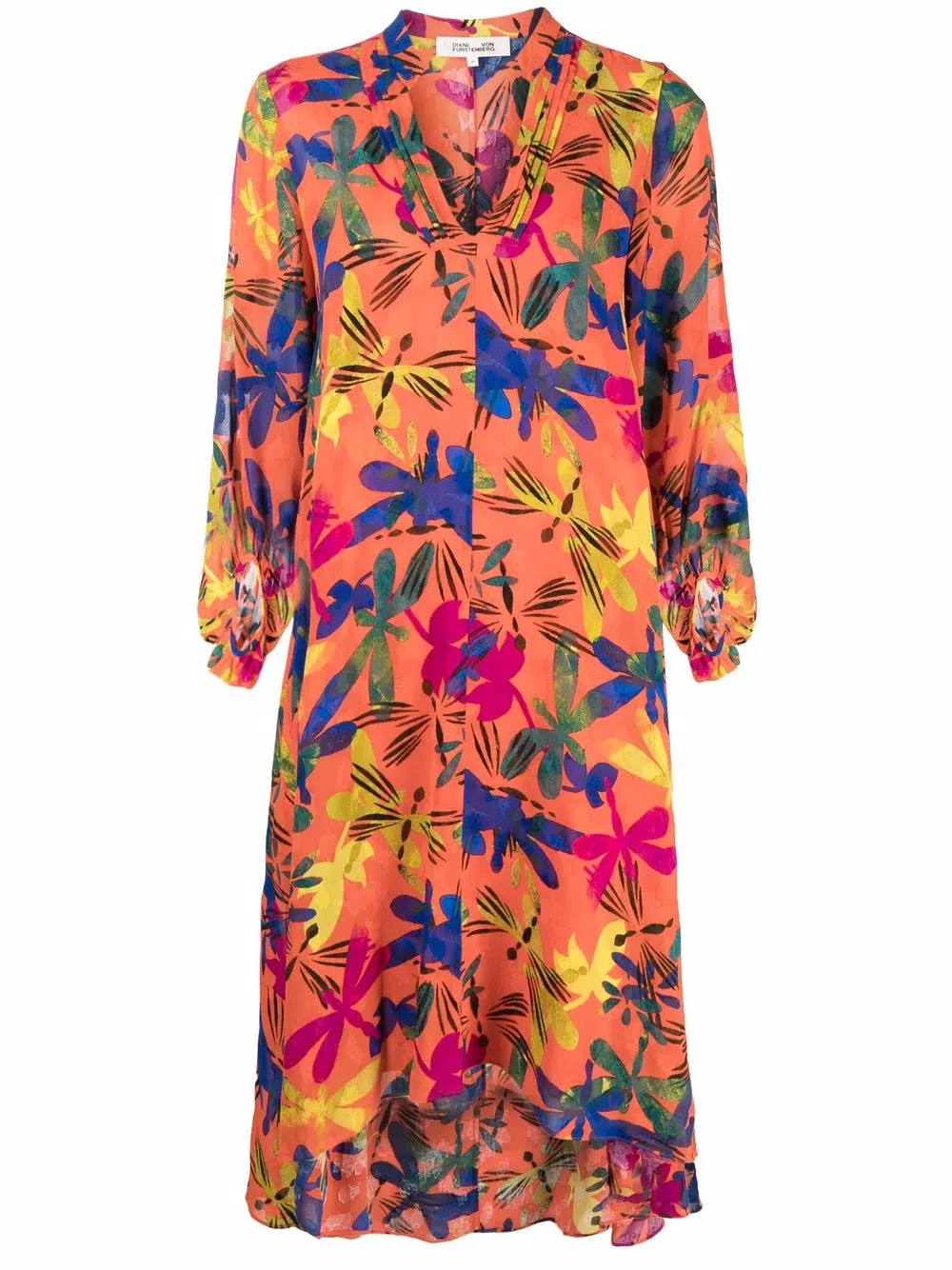 

DVF Diane von Furstenberg vestido midi con estampado abstracto - Naranja