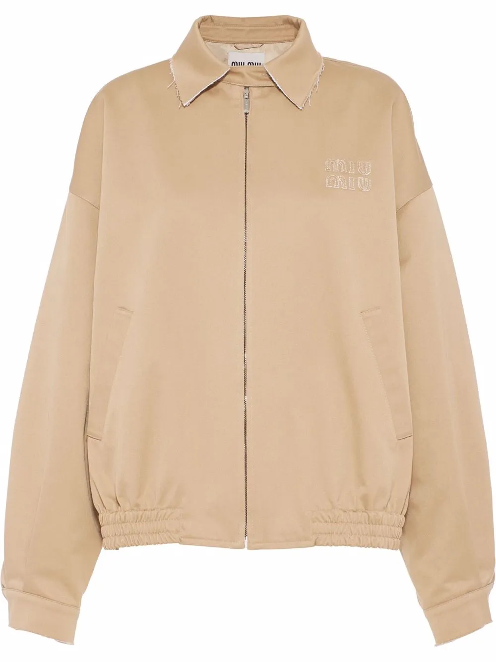 Miu Miu Oversized Cotton Blouson Jacket - Farfetch