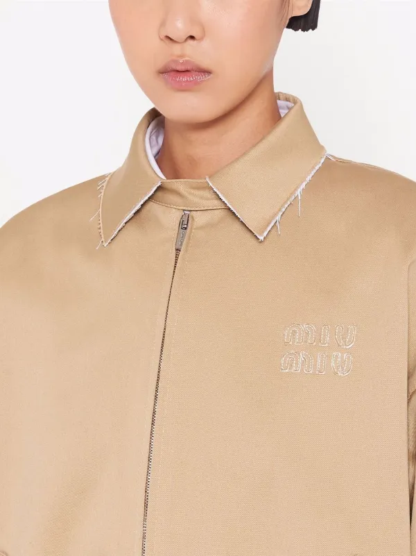 Miu Miu Oversized Cotton Blouson Jacket - Farfetch