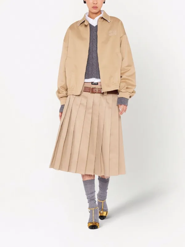 Miu Miu Oversized Cotton Blouson Jacket - Farfetch