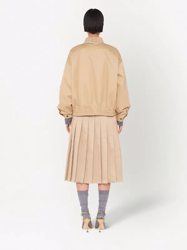 Miu Miu Oversized Cotton Blouson Jacket - Farfetch