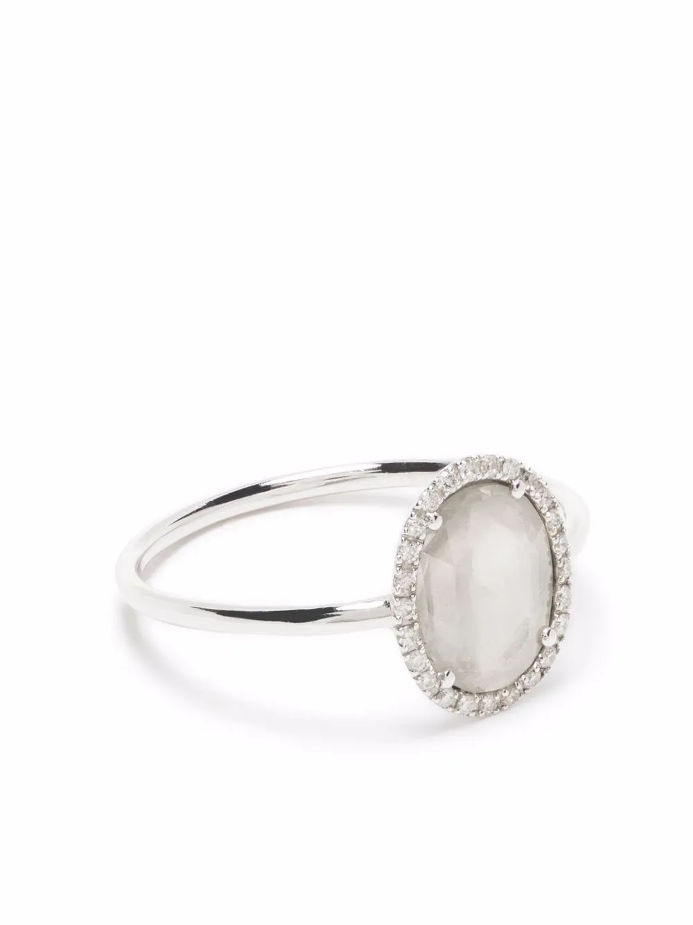 

We by WHITEbIRD anillo Diana en oro blanco de 18kt con diamantes de corte rosa - WHITE GOLD