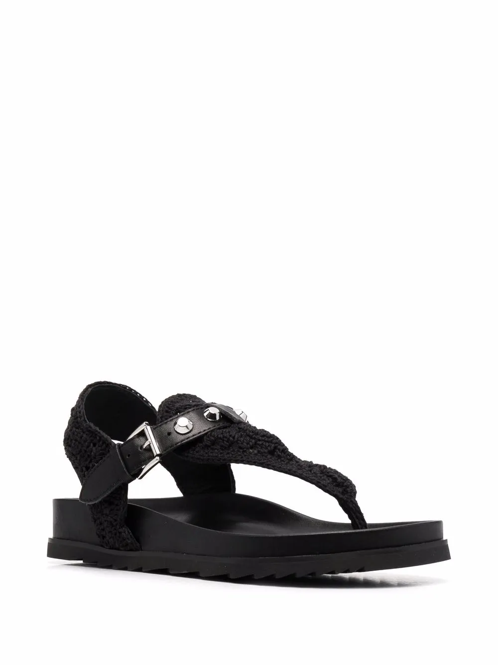 Ash Union sandalen met gehaakte bandjes - Zwart