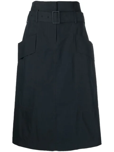 Low Classic belted-waist A-line skirt