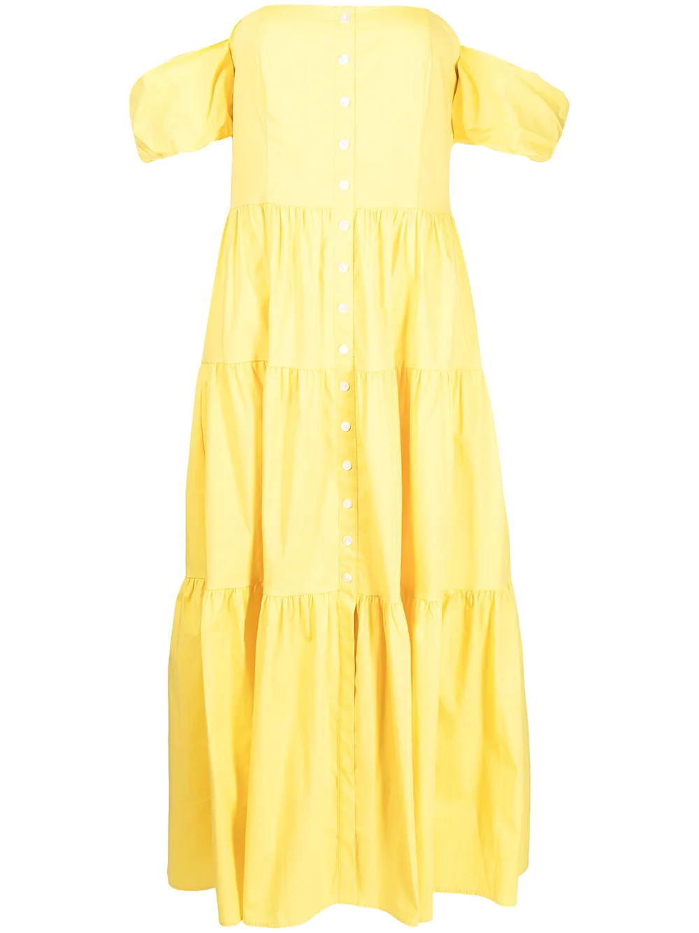 

STAUD off-the-shoulder button down dress - Yellow