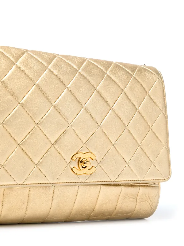 シャネル 30年前ゴールド キルティング バッグ CHANEL Pre-Owned 1989-1991 キルティング ショルダーバッグ