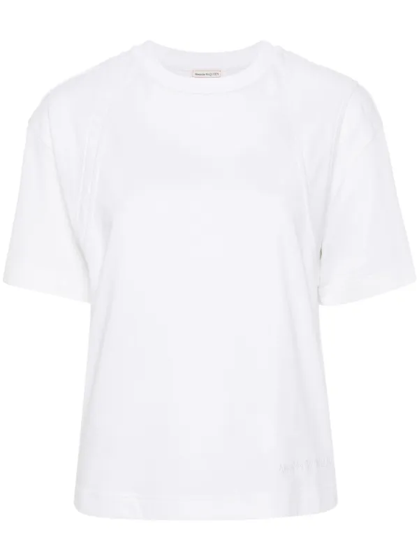 Tシャツ・カットソー ALEXANDER MCQUEEN Women Tops 798349 Q1BAP9004 White Alexander McQueen Asymmetric Cotton T-shirt | White | FARFETCH