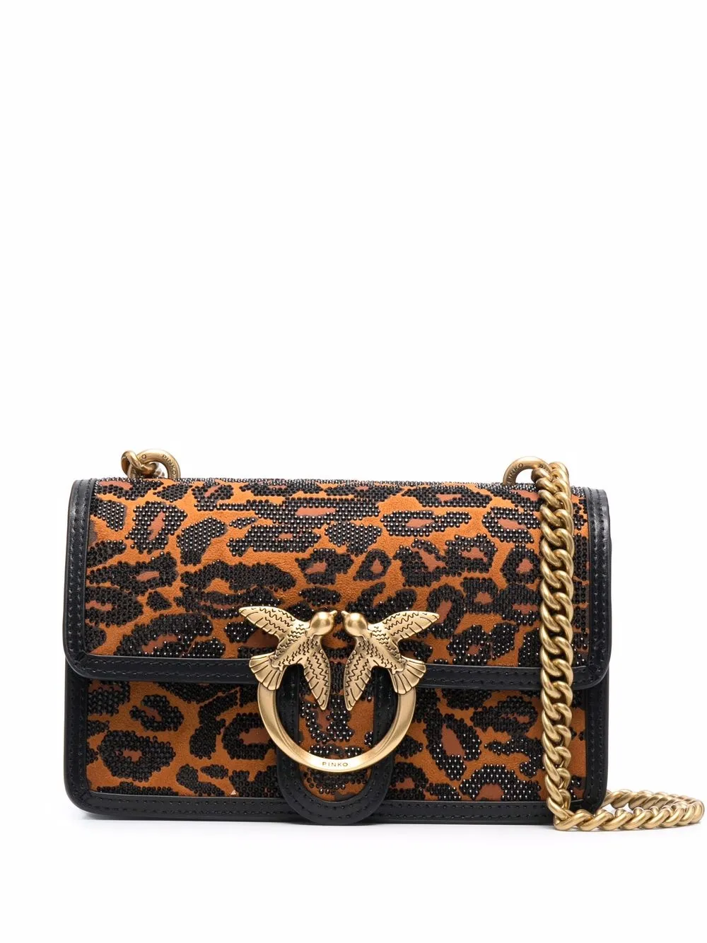 

PINKO bolsa de hombro con estampado de leopardo - Marrón