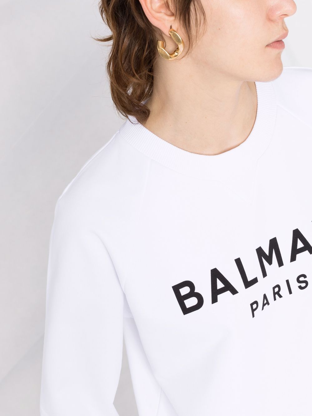 Affordable Balmain logo-print cotton sweatshirt Women