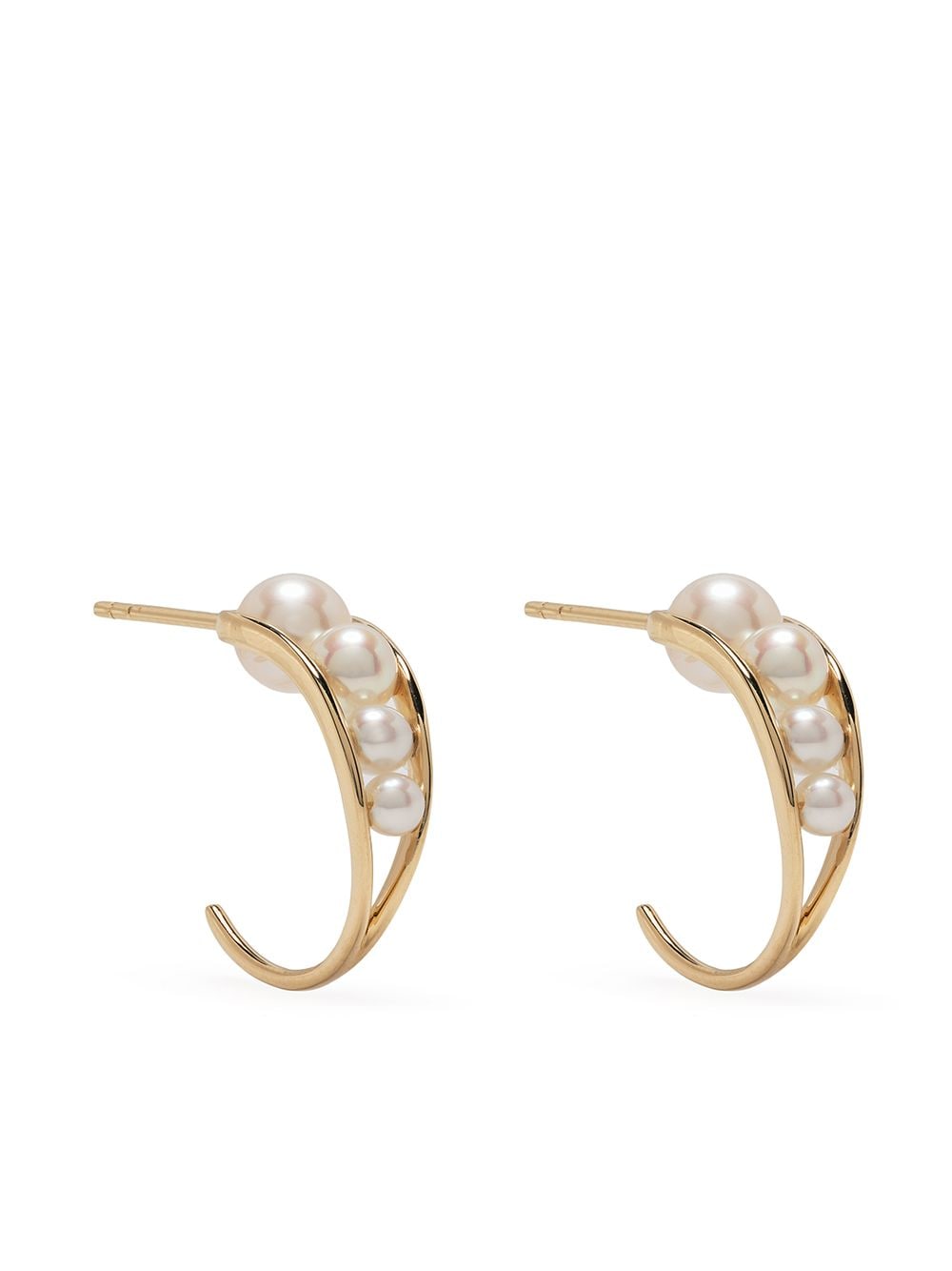 18kt yellow gold Morning Dew pearl droplet earrings